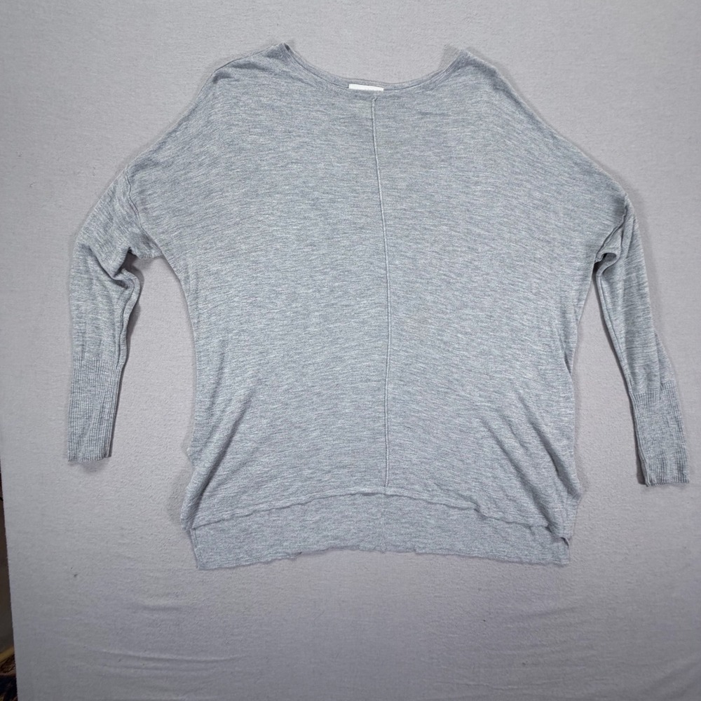 H&M Lightweight Sweater Womens Medium Gray Oversized Center Seam Knit